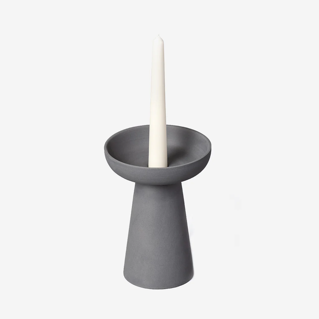 Aery Living Porcini Candle Holder Large Charcoal - Image 3
