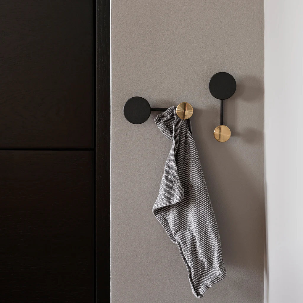 Audo Afteroom Coat Hanger Small Black Brass - Image 2