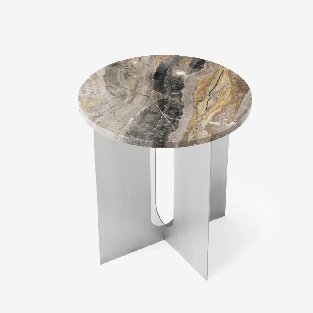 Audo Androgyne Side Table Ø42 Table Top Grey Galaxy - Image 5