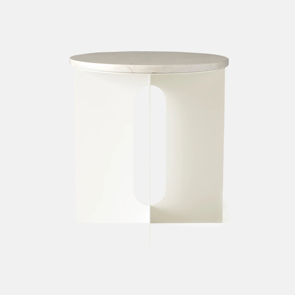 Audo Androgyne Side Table Ø42 Table Top Ivory Crystal Rose - Image 2