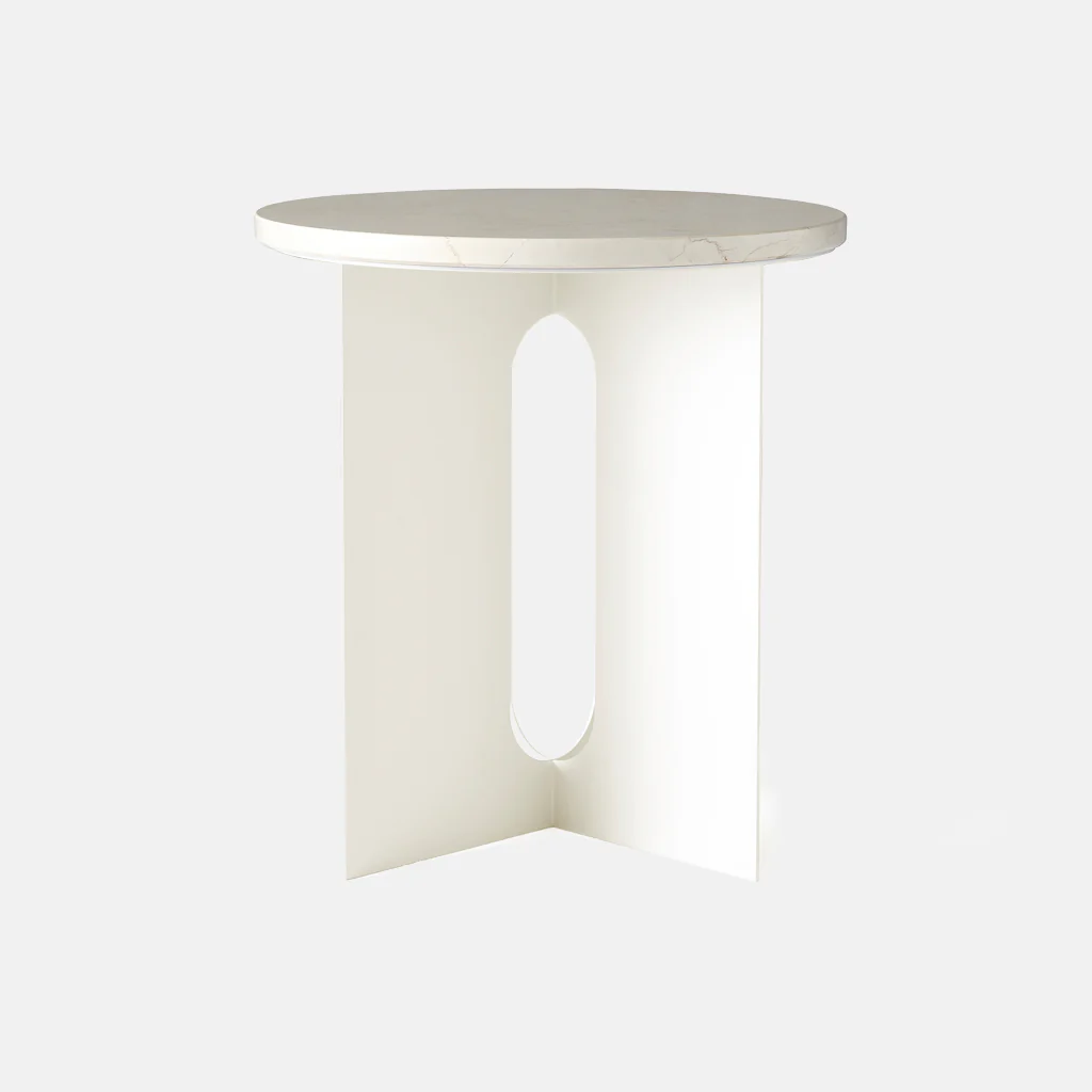 Audo Androgyne Side Table Ø42 Table Top Ivory Crystal Rose - Image 3