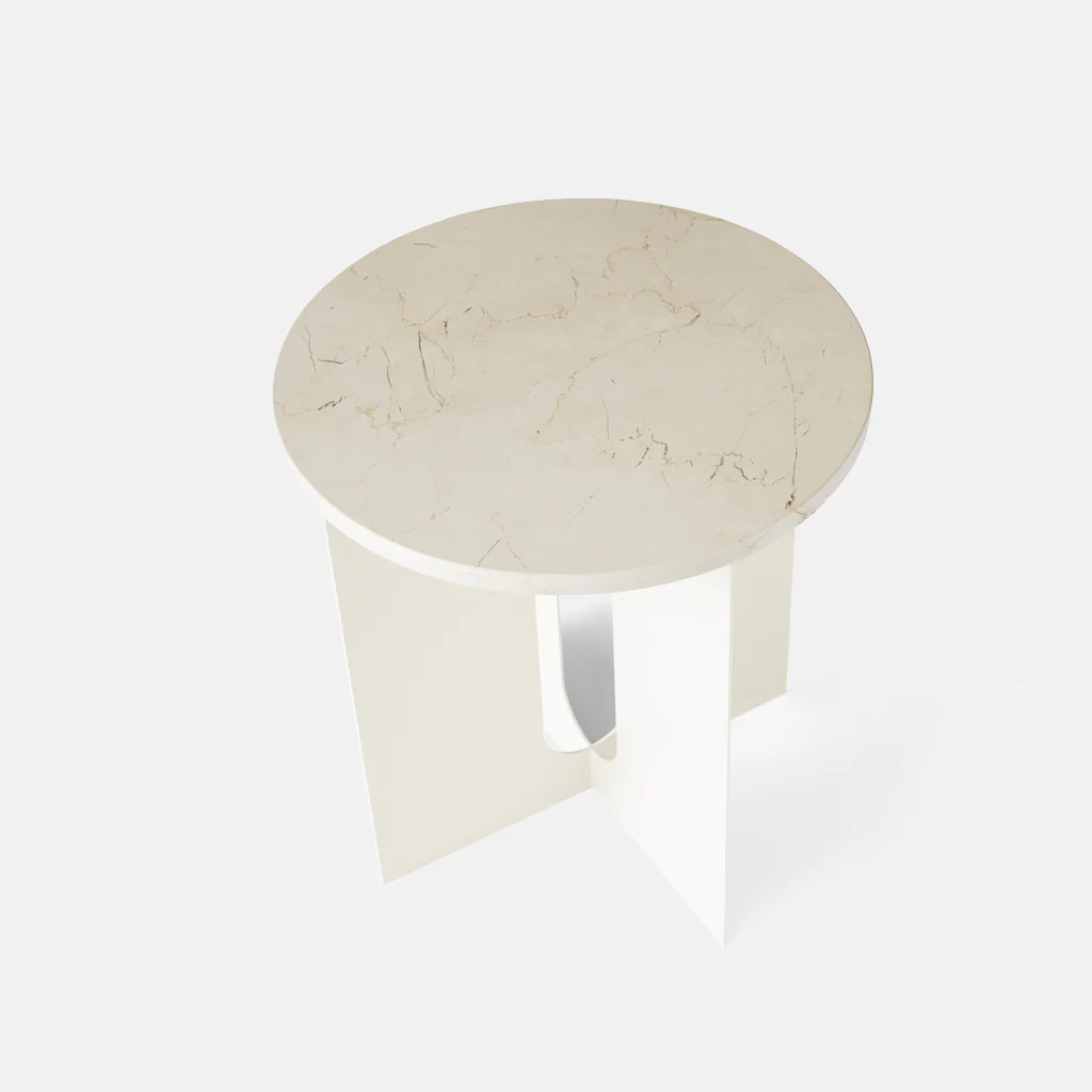 Audo Androgyne Side Table Ø42 Table Top Ivory Crystal Rose - Image 4