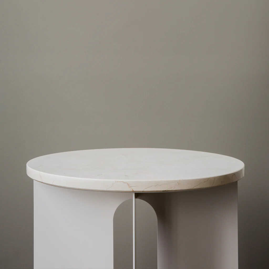 Audo Androgyne Side Table Ø42 Table Top Ivory Crystal Rose - Image 6