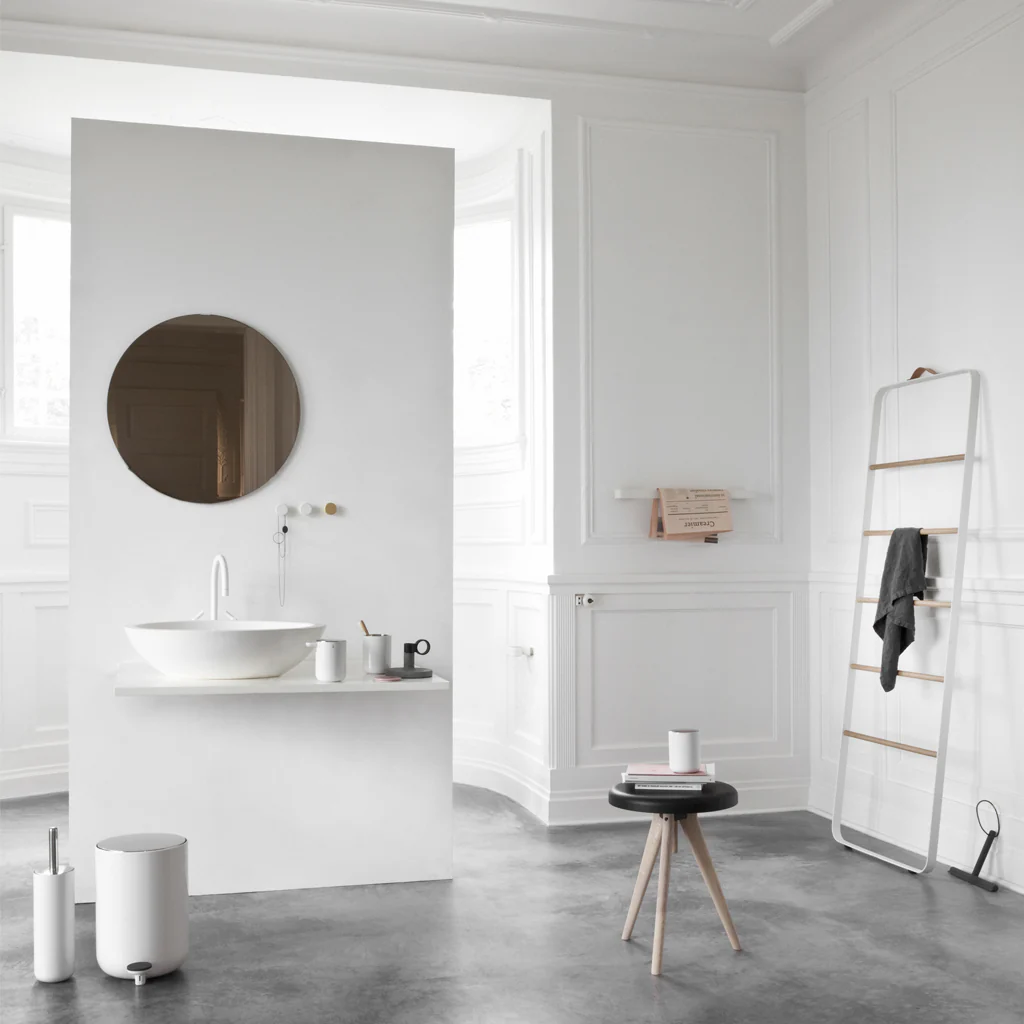 Audo Bathroom Towel Ladder White + Ash - Image 3