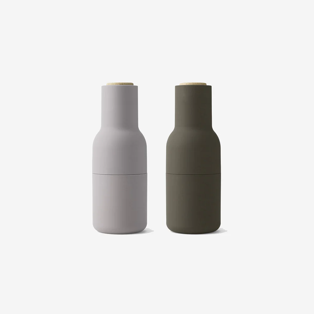 Audo Bottle Grinders Hunting Green + Beige Walnut