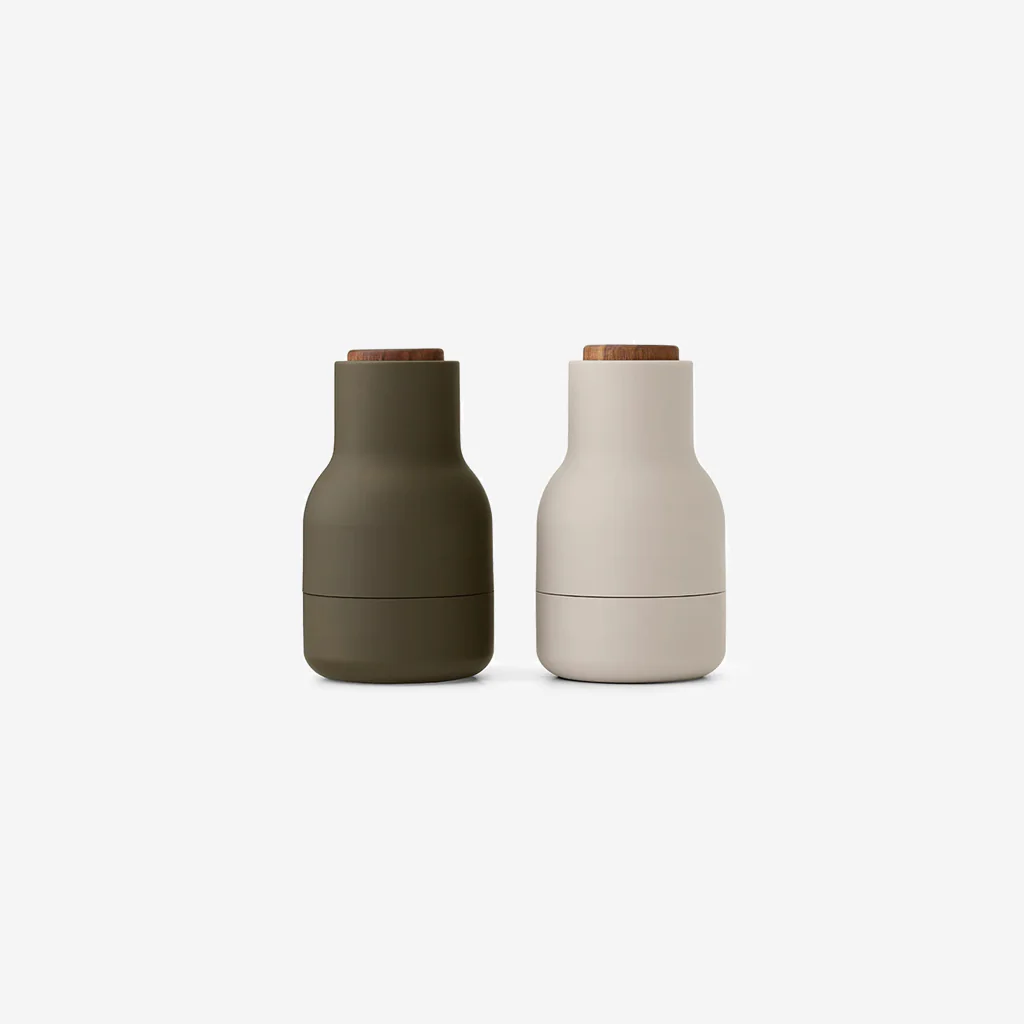 Audo Bottle Grinders Hunting Green + Beige Walnut Small