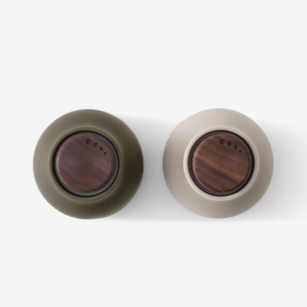Audo Bottle Grinders Hunting Green + Beige Walnut Small - Image 3