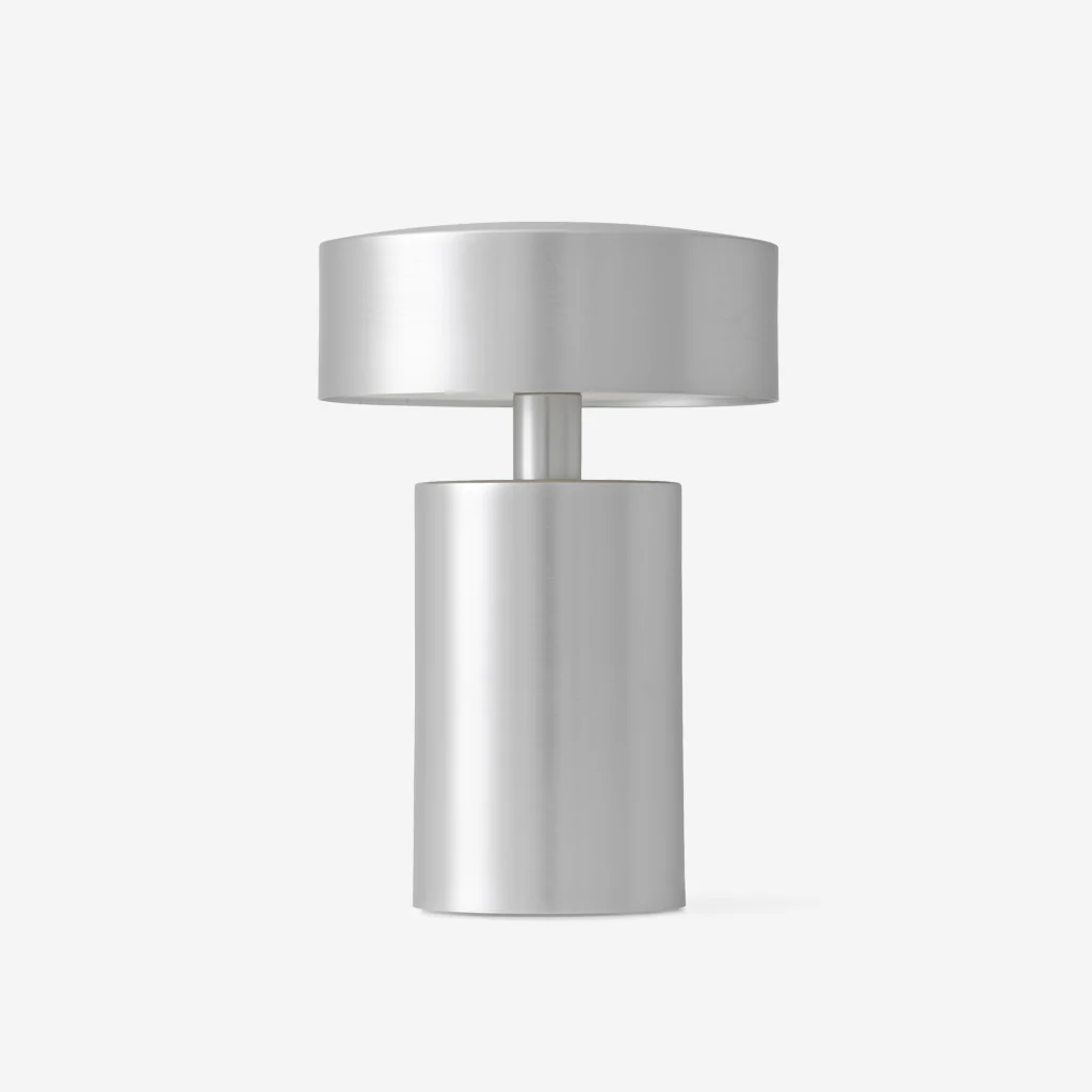 Audo Column Table Lamp Portable Brushed Aluminium - Image 5