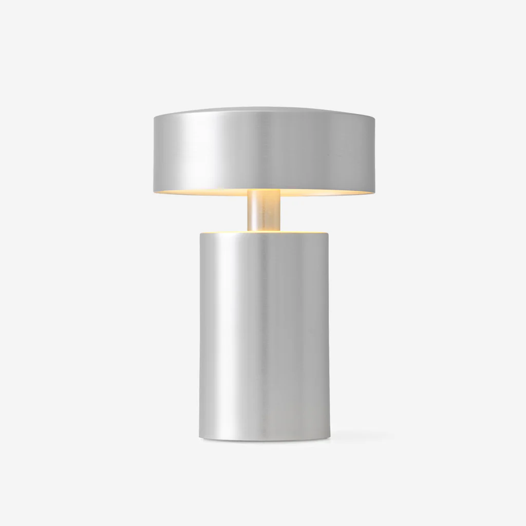 Audo Column Table Lamp Portable Brushed Aluminium - Image 6