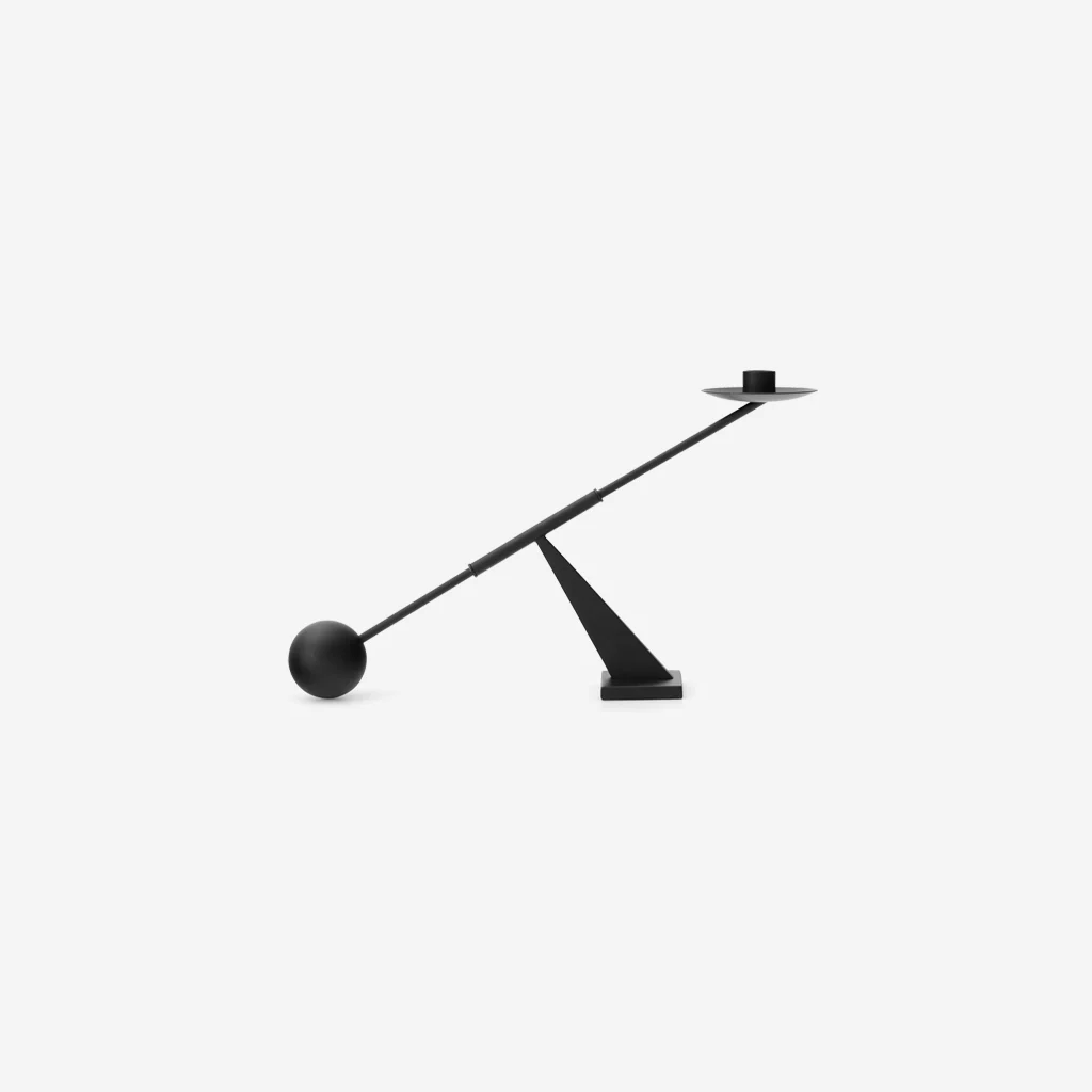 Audo Interconnect Candle Holder Black Steel Small