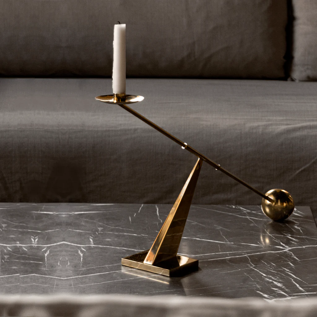 Audo Interconnect Candle Holder Polished Brass Large - Image 9