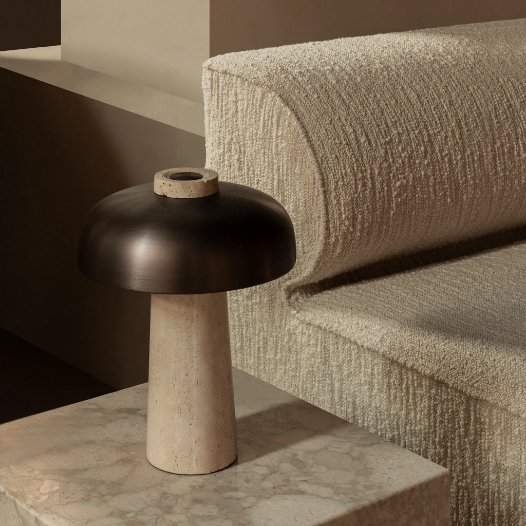 Audo Reverse Table Lamp Travertine - Image 2