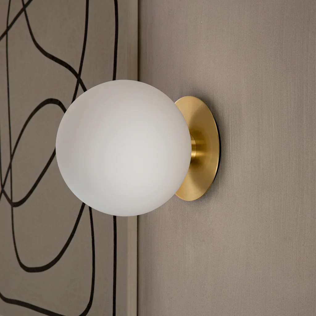 Audo TR Bulb Sconce Wall Light Matt Opal Brass - Image 5