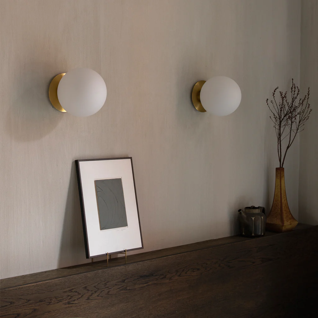 Audo TR Bulb Sconce Wall Light Matt Opal Brass - Image 6