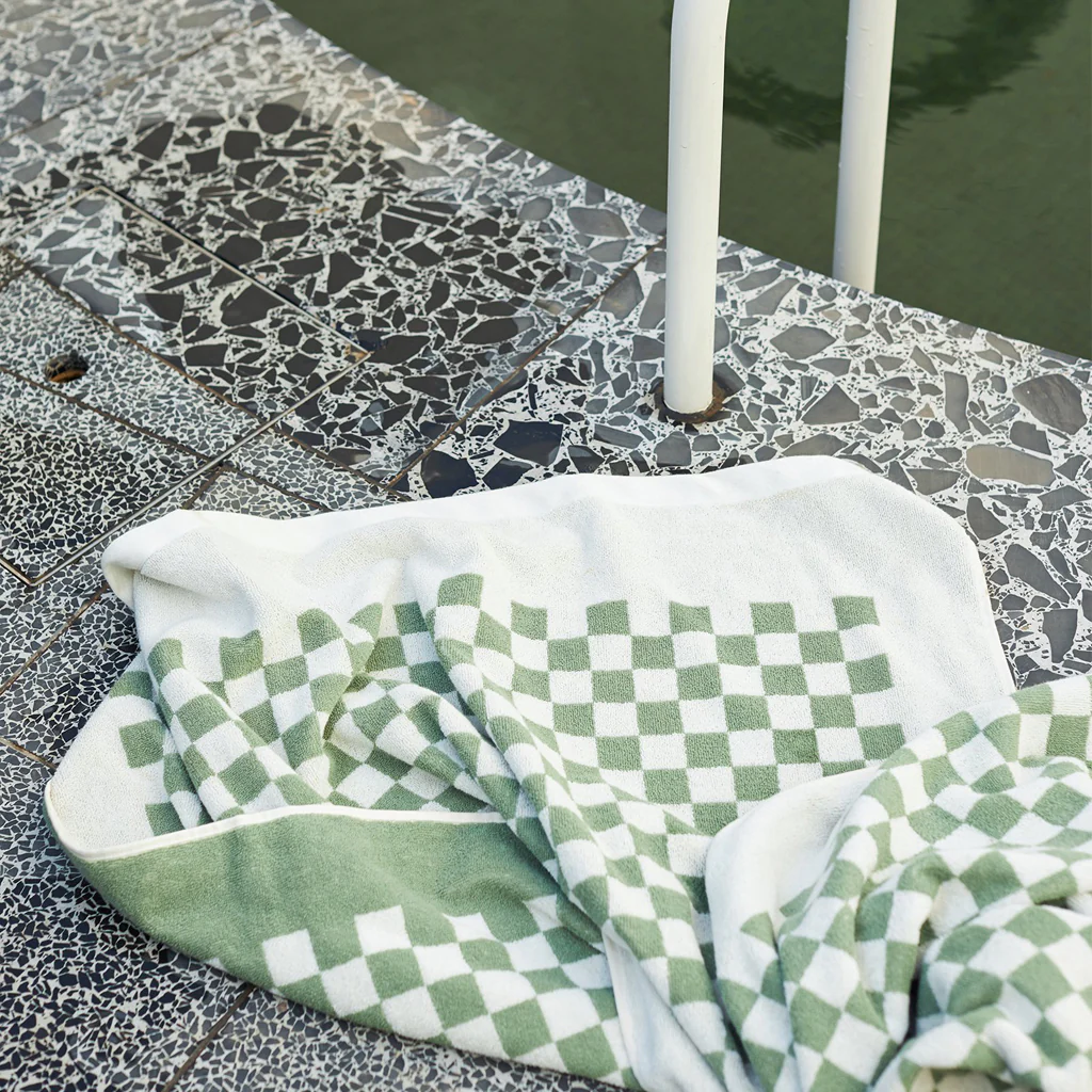 Baina Sage Chalk Roman Pool Towel - Image 7