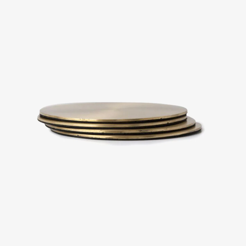 Behr & Co Brass Circle Coaster Set - Image 4