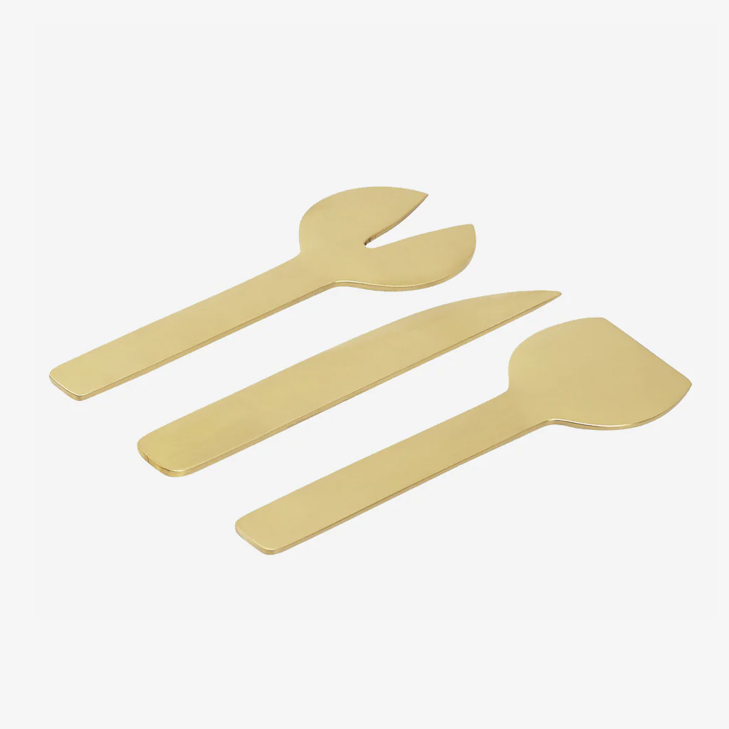 Behr & Co Brass Geo Cheese Servers Set - Image 2