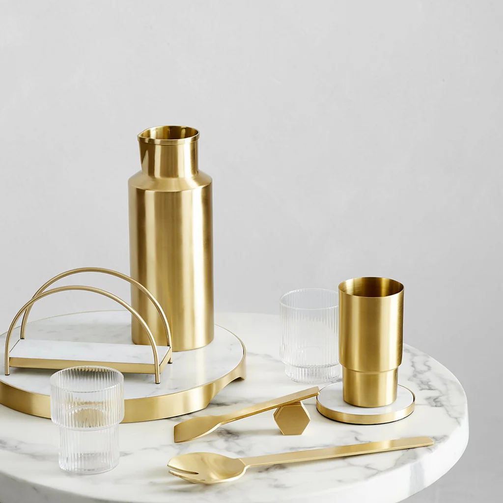 Behr & Co Brass Geo Salad Servers - Image 3