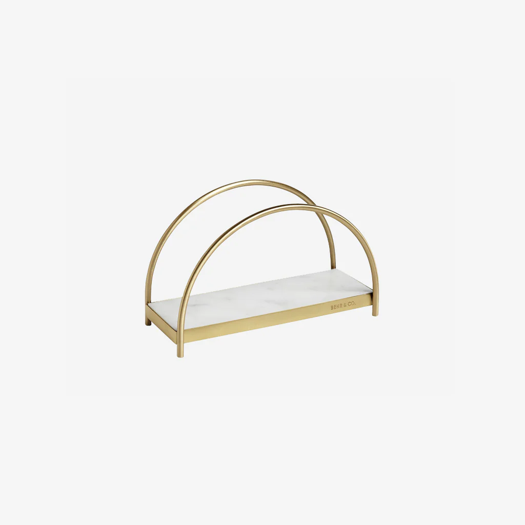 Behr & Co Brass + Marble Geo Napkin Holder