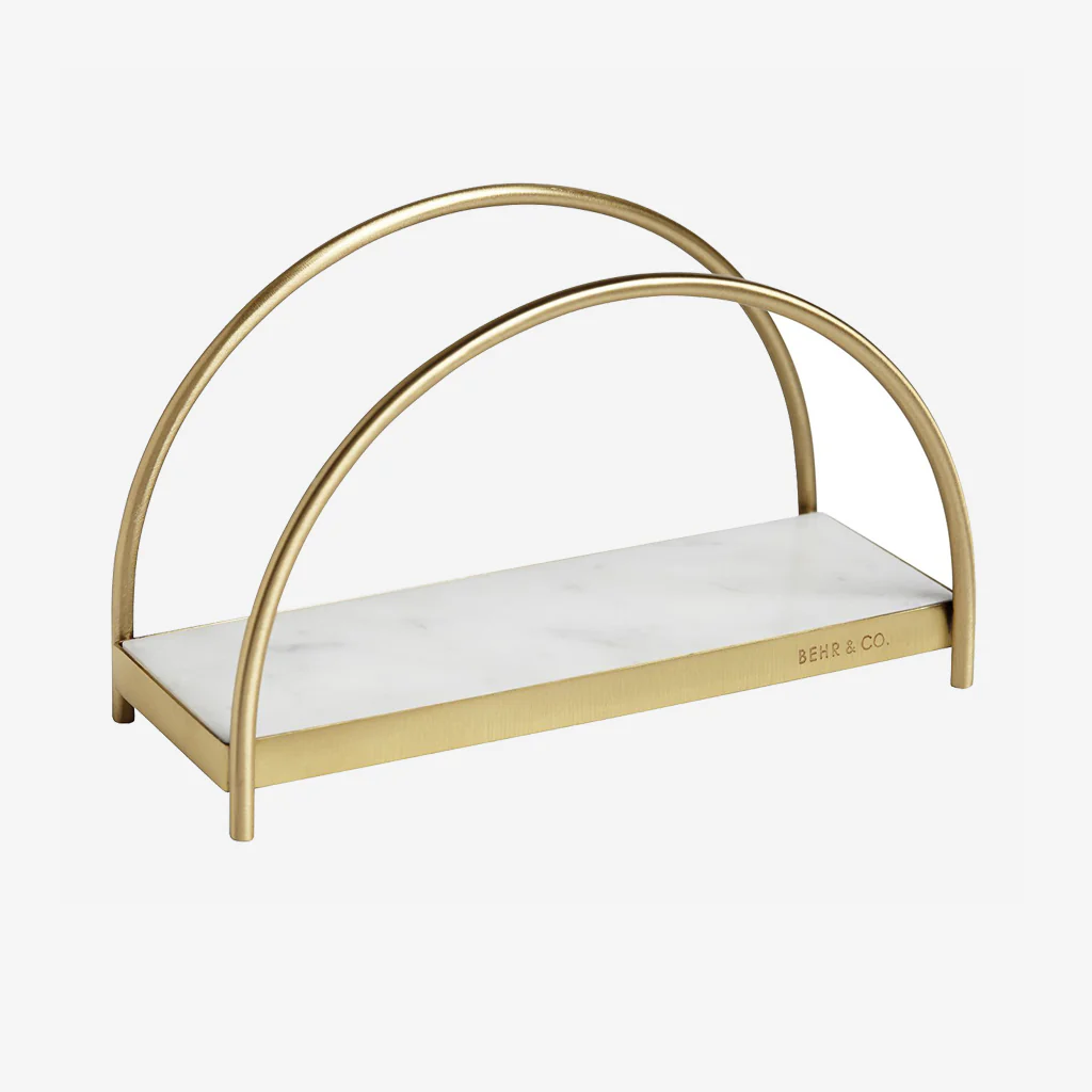 Behr & Co Brass + Marble Geo Napkin Holder - Image 2