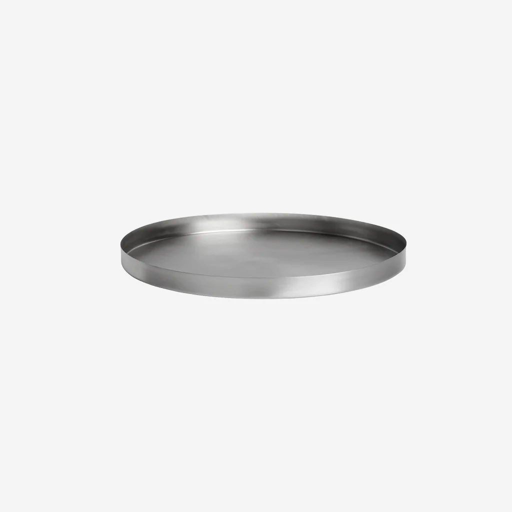 Behr & Co Brushed Nickel Geo Round Tray