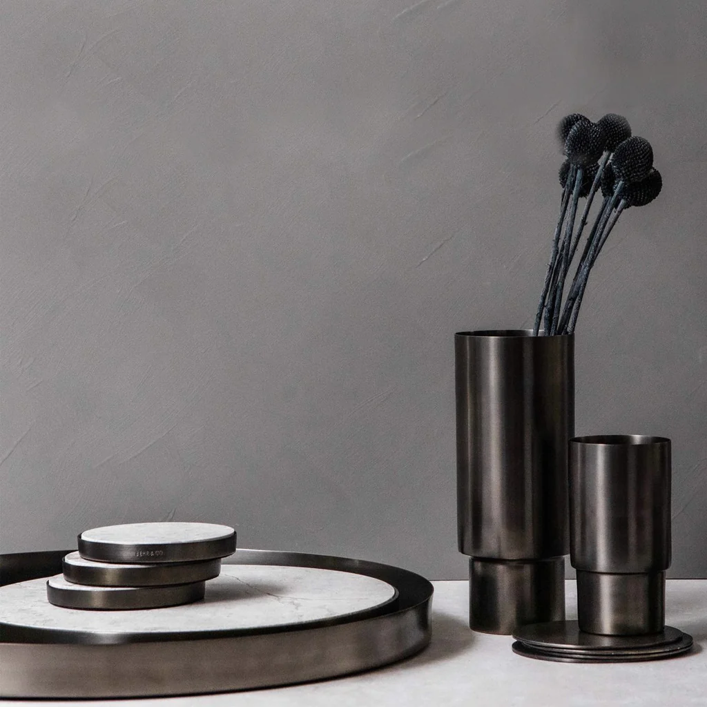 Behr & Co Black Nickel Geo Round Tray - Image 4