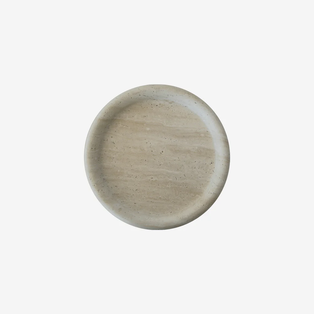 Behr & Co Stone Round Tray Travertine