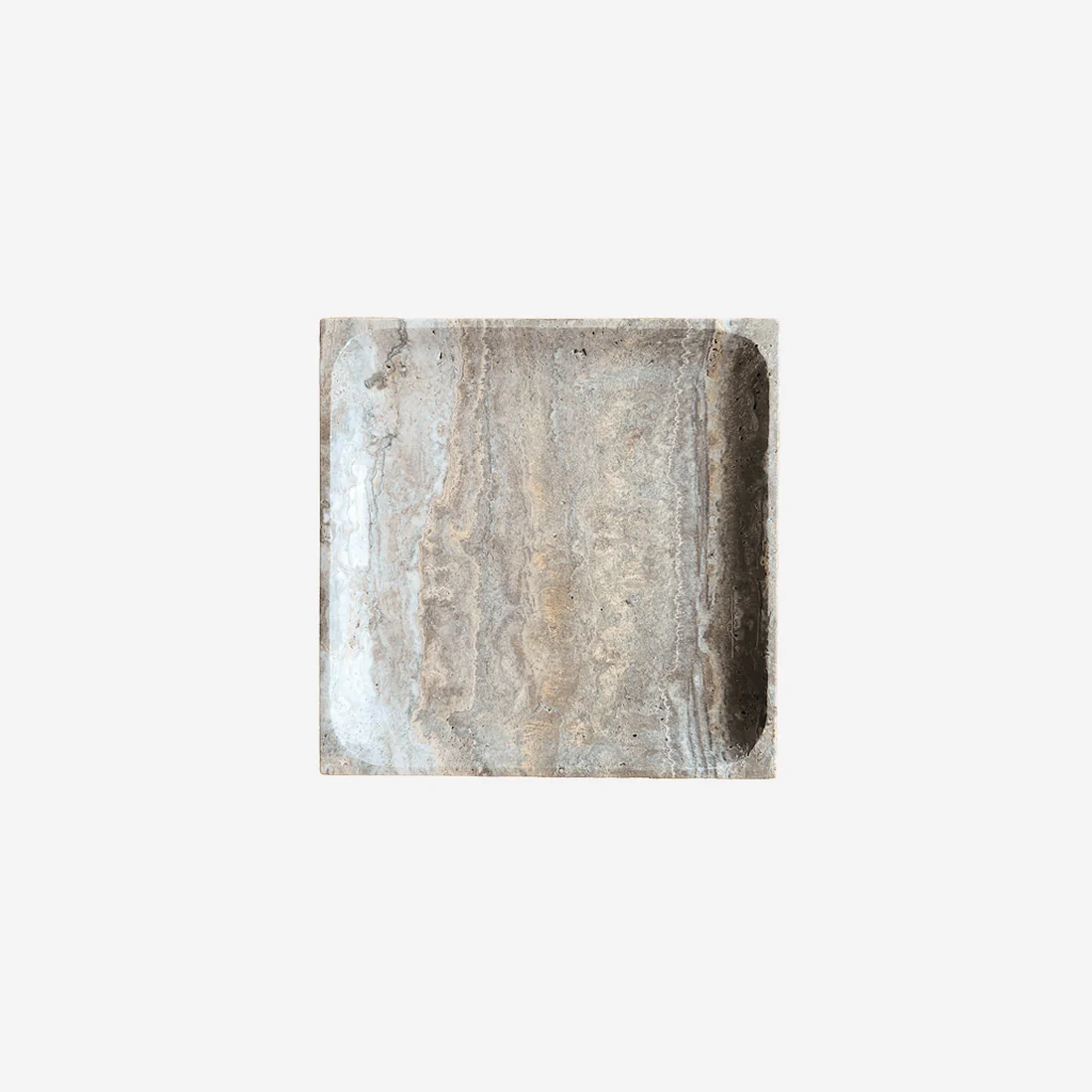 Behr & Co Stone Square Tray Silver Travertine