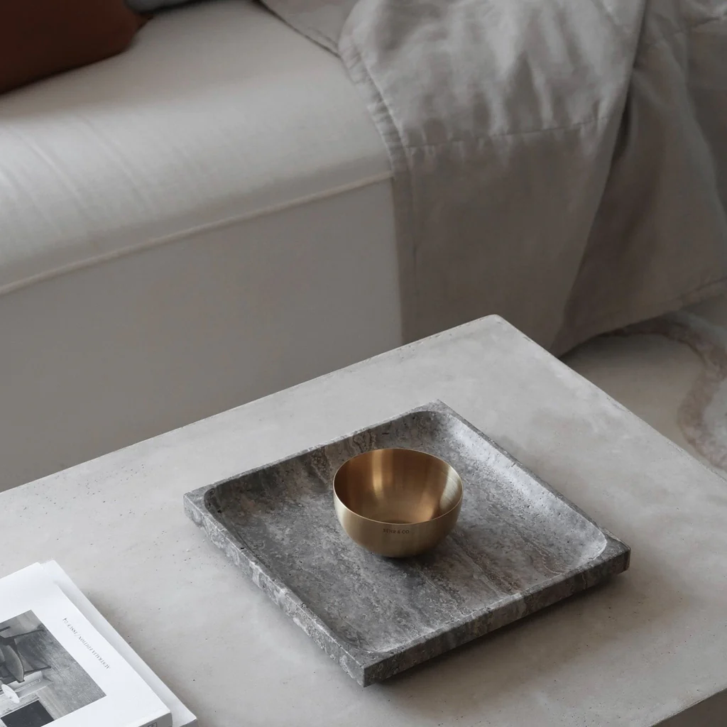 Behr & Co Stone Square Tray Silver Travertine - Image 2