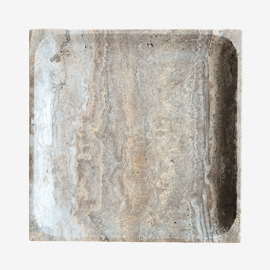 Behr & Co Stone Square Tray Silver Travertine - Image 3