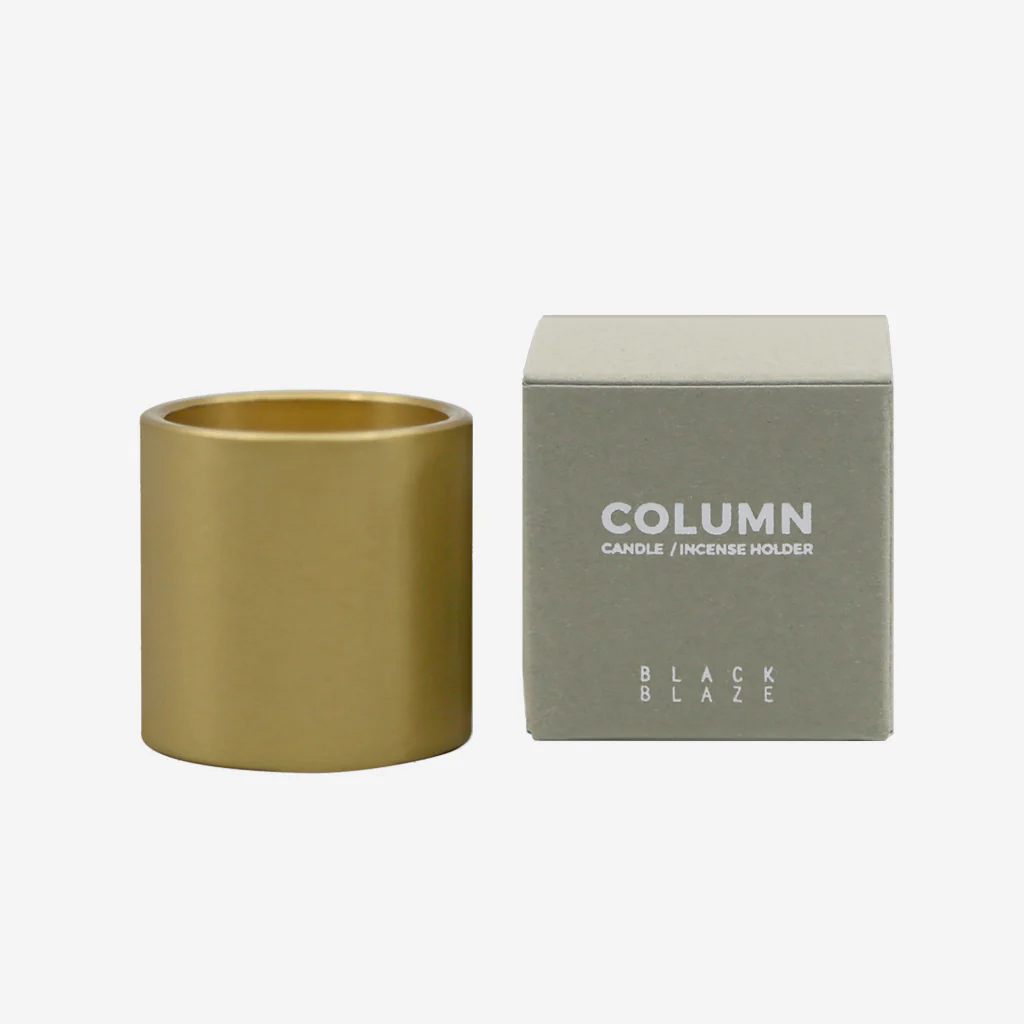 Black Blaze Brass Column Candle Holder - Image 4