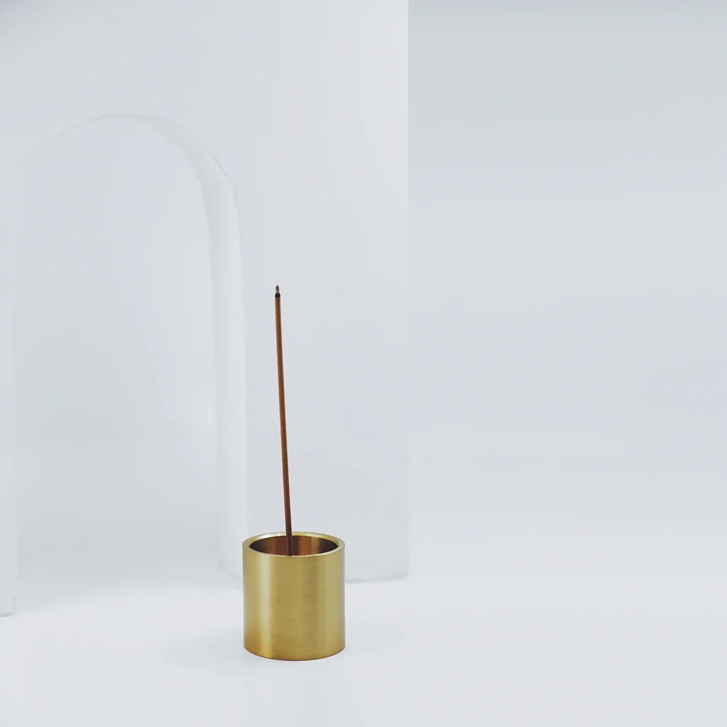 Black Blaze Brass Column Candle Holder - Image 8