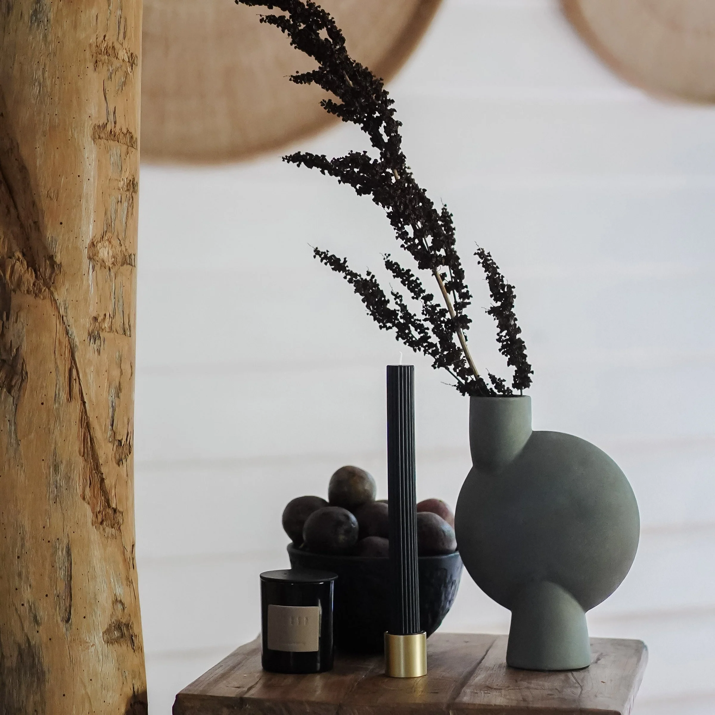 Black Blaze Column Pillar Candle Black - Image 6