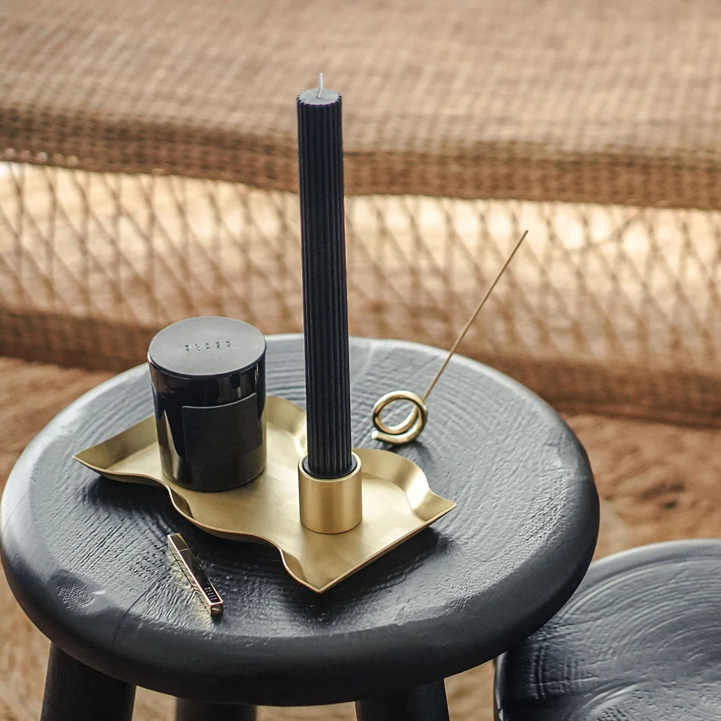 Black Blaze Column Pillar Candle Black - Image 9