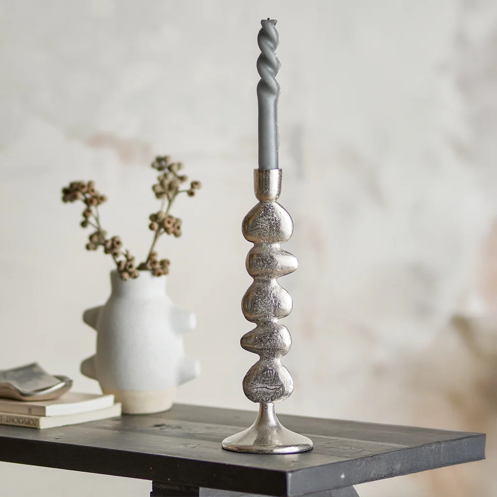 Bloomingville Metina Candle Holder Silver Large - Image 2