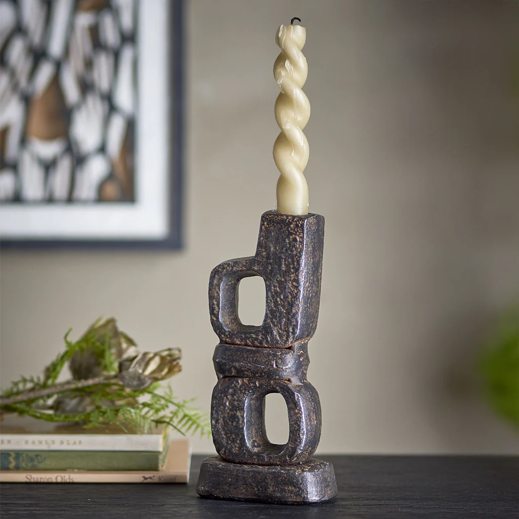 Bloomingville Sanah 2 Candle Holder Black Brown - Image 2