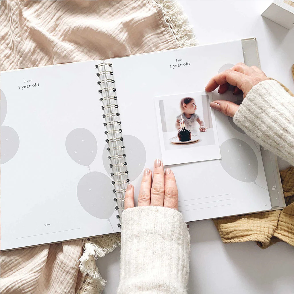 Blush & Gold My Baby Memory Book Misty Grey - Image 11