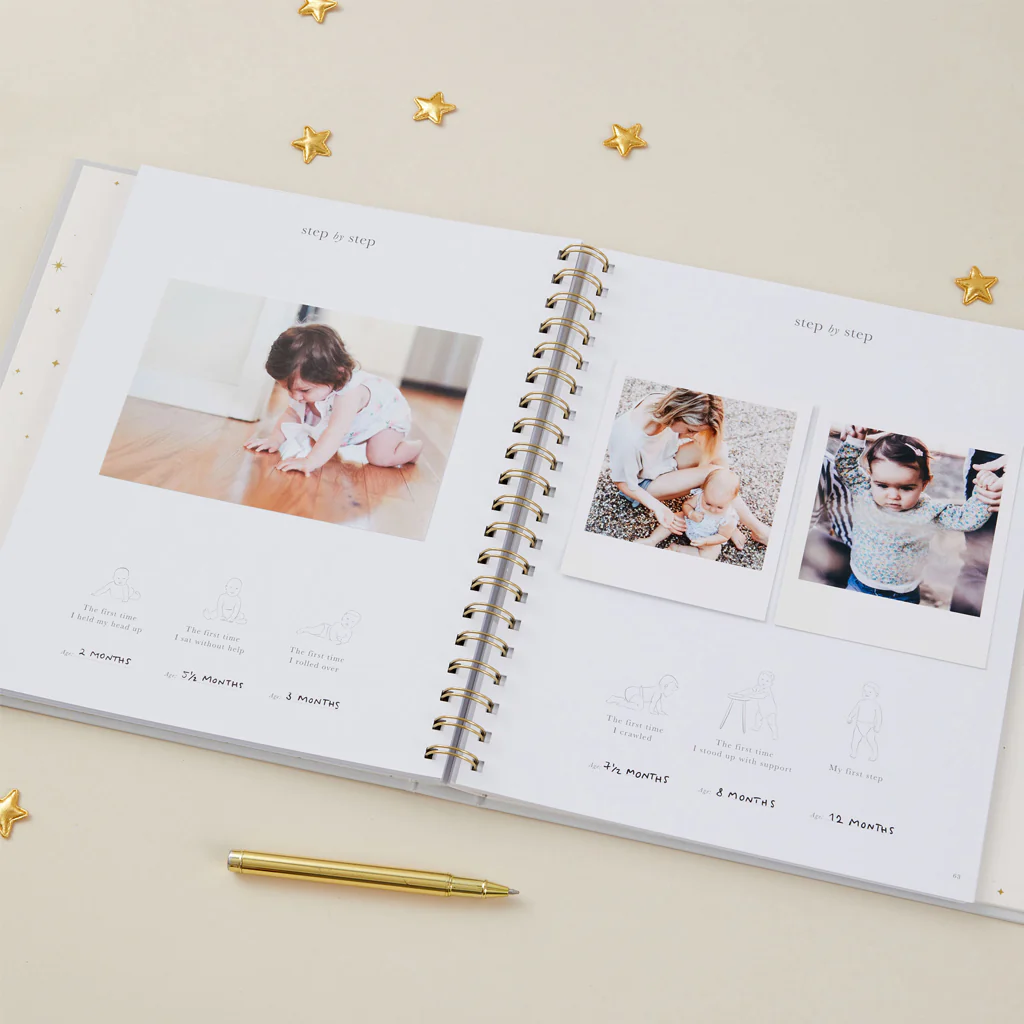 Blush & Gold My Baby Memory Book Misty Grey - Image 12
