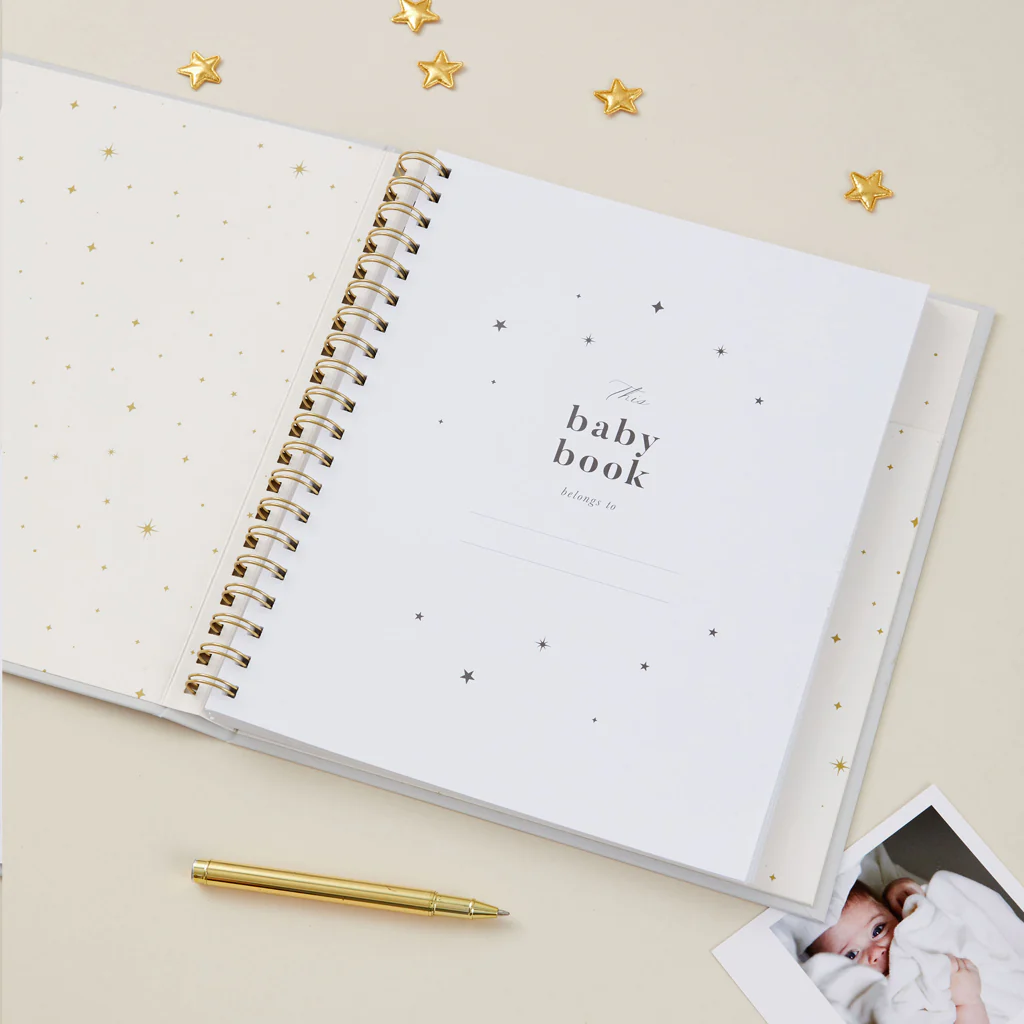 Blush & Gold My Baby Memory Book Misty Grey - Image 5