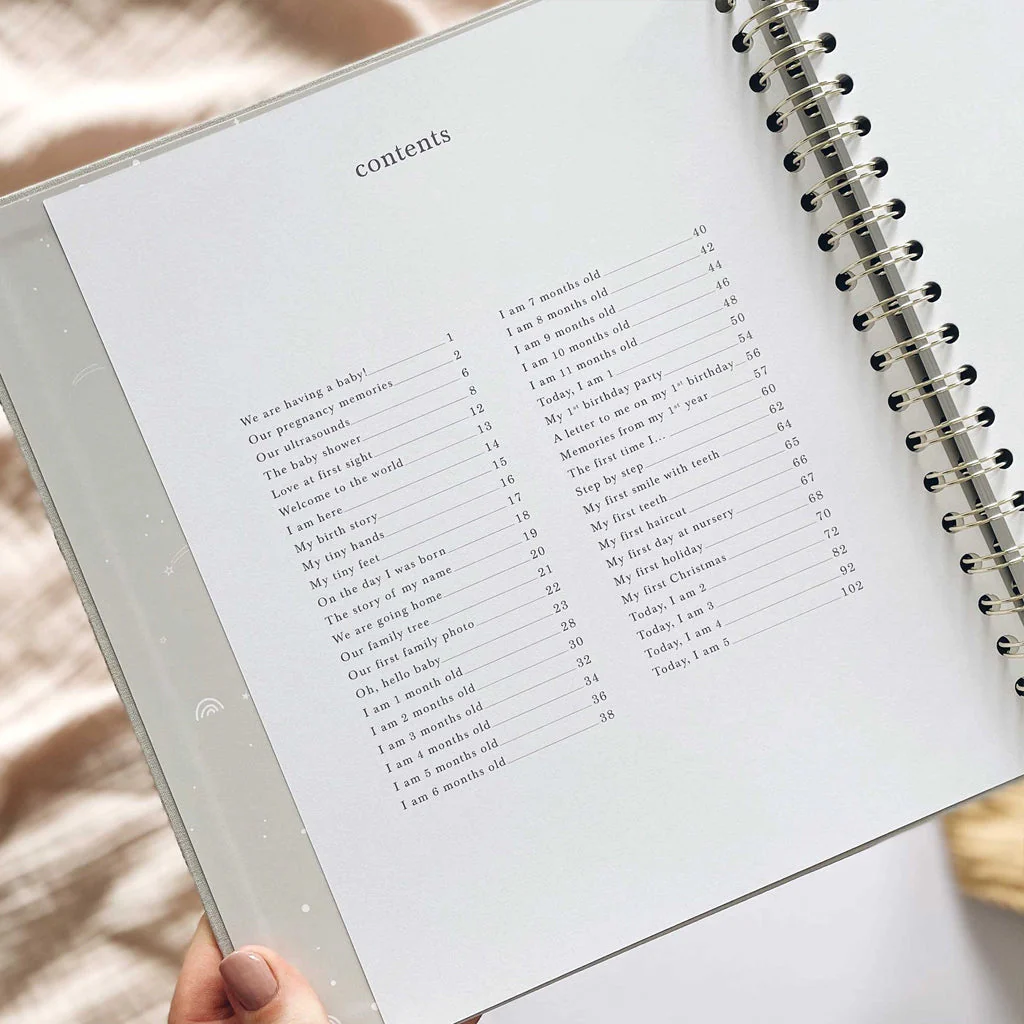 Blush & Gold My Baby Memory Book Misty Grey - Image 7
