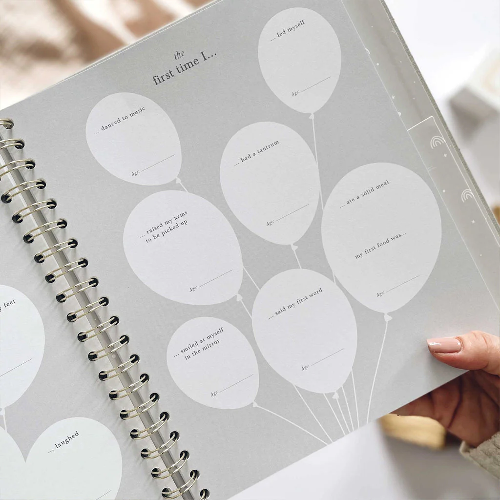 Blush & Gold My Baby Memory Book Misty Grey - Image 9