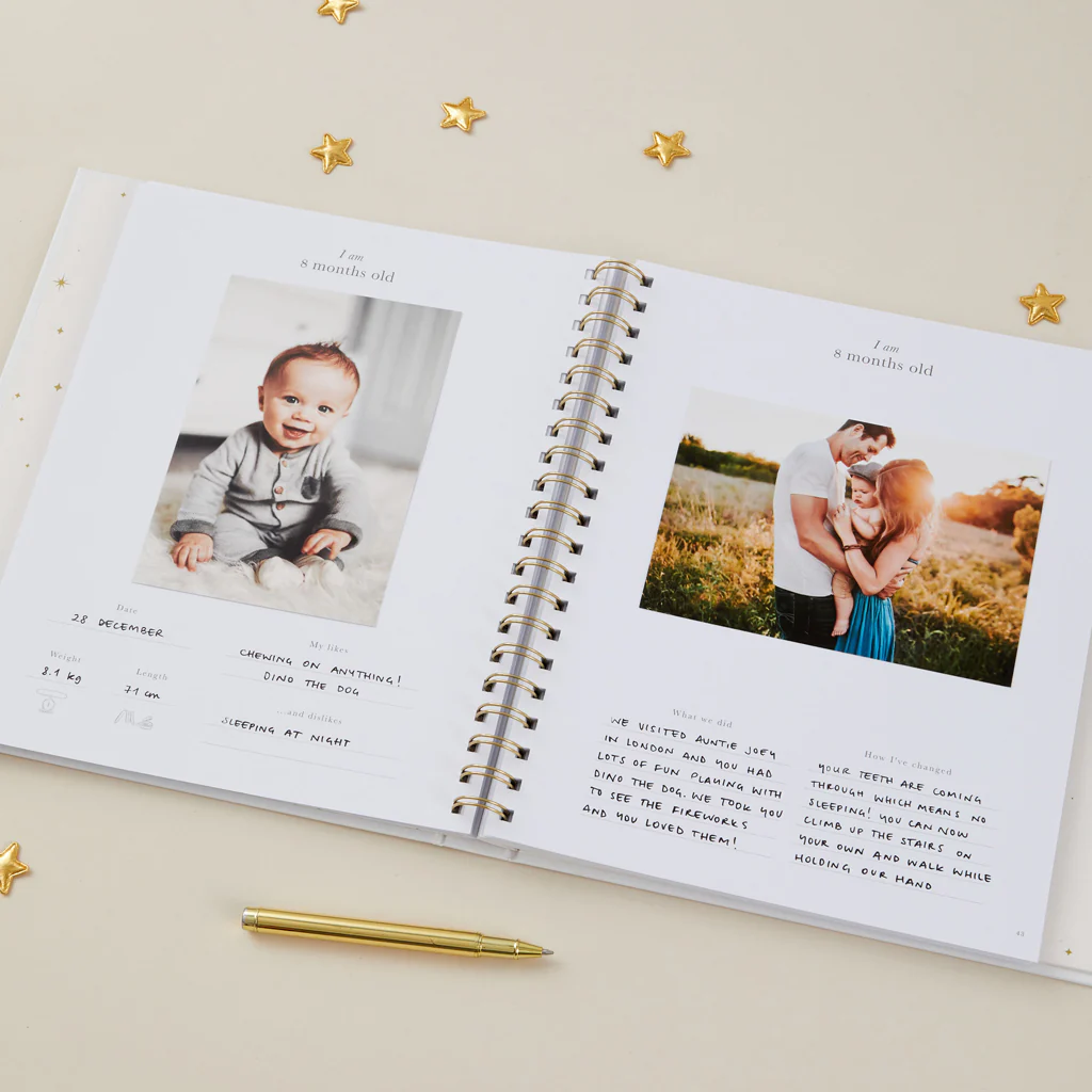 Blush & Gold My Baby Memory Book Pearl Safari - Image 11