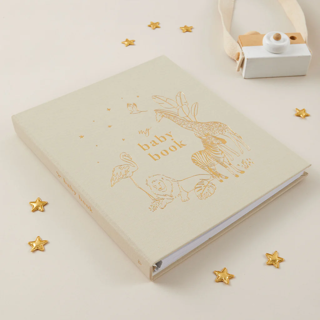 Blush & Gold My Baby Memory Book Pearl Safari - Image 3