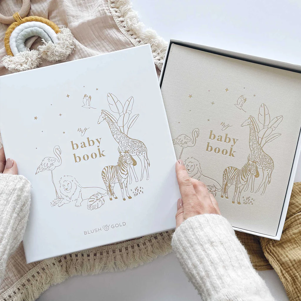 Blush & Gold My Baby Memory Book Pearl Safari - Image 4
