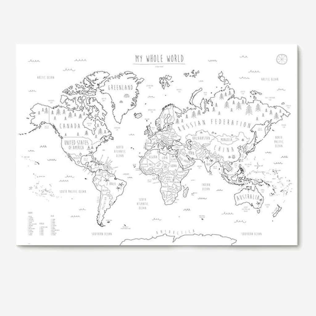 Bold Tuesday My Whole World Map Print - Image 2