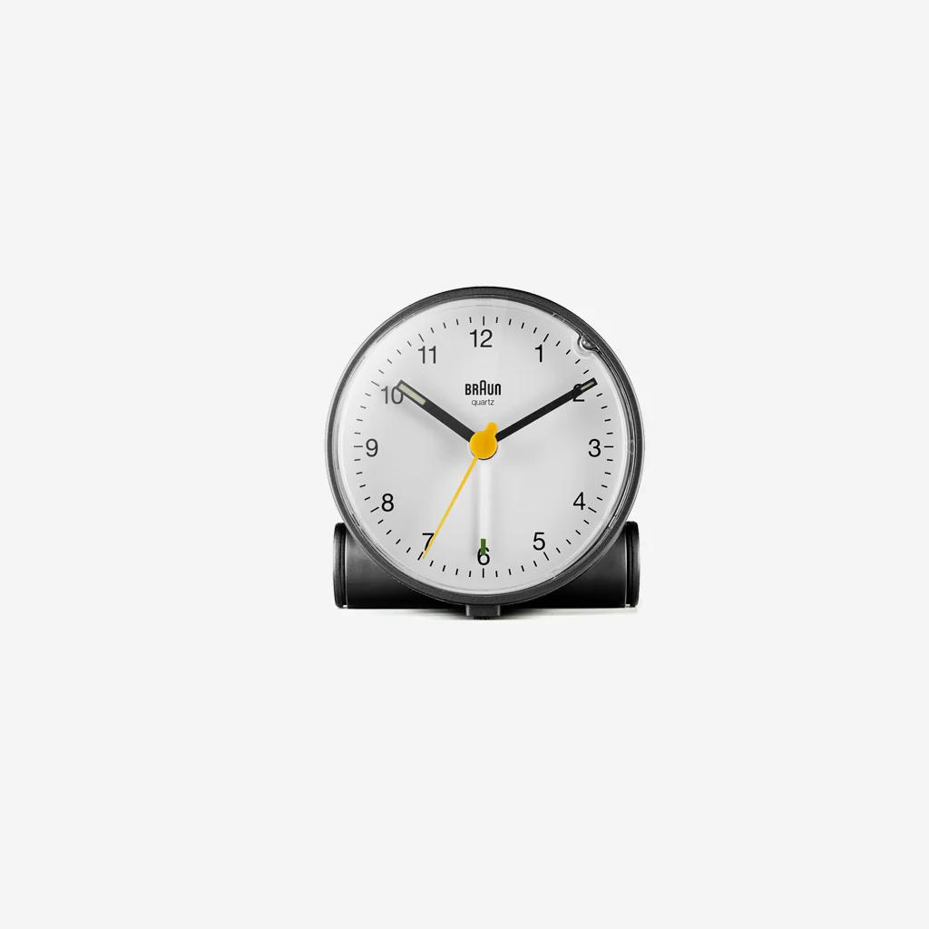 Braun BC01BW Classic Analogue Alarm Clock Black White