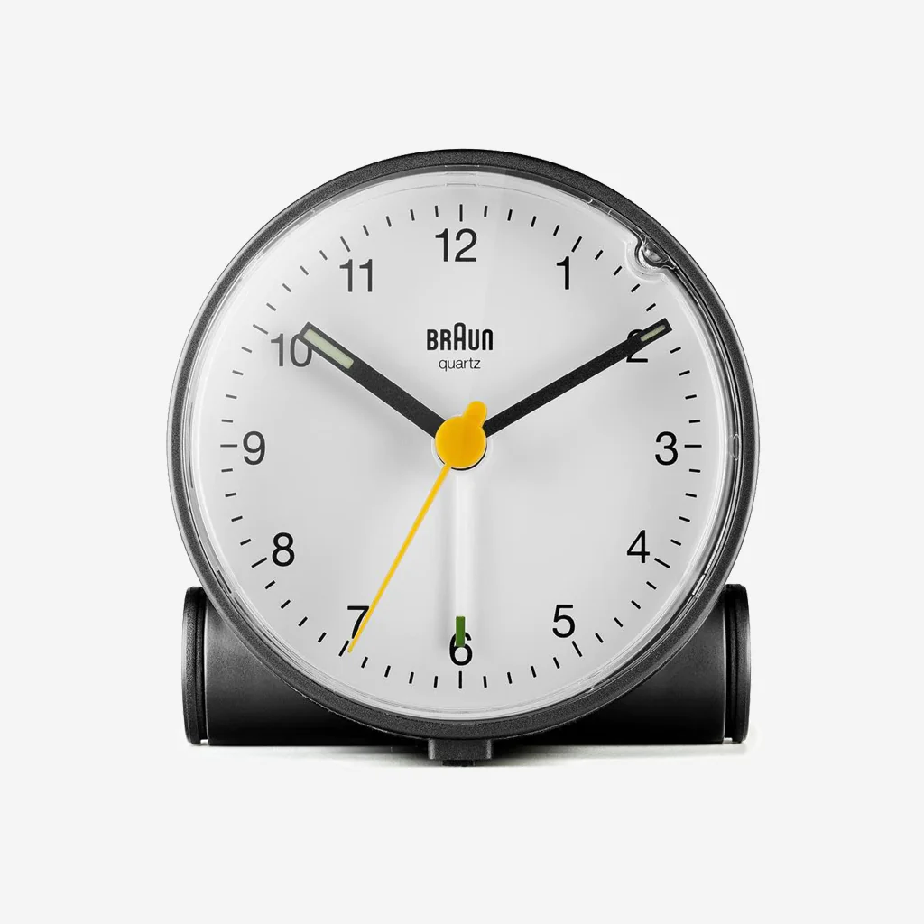 Braun BC01BW Classic Analogue Alarm Clock Black White - Image 2