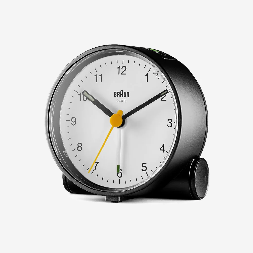 Braun BC01BW Classic Analogue Alarm Clock Black White - Image 3