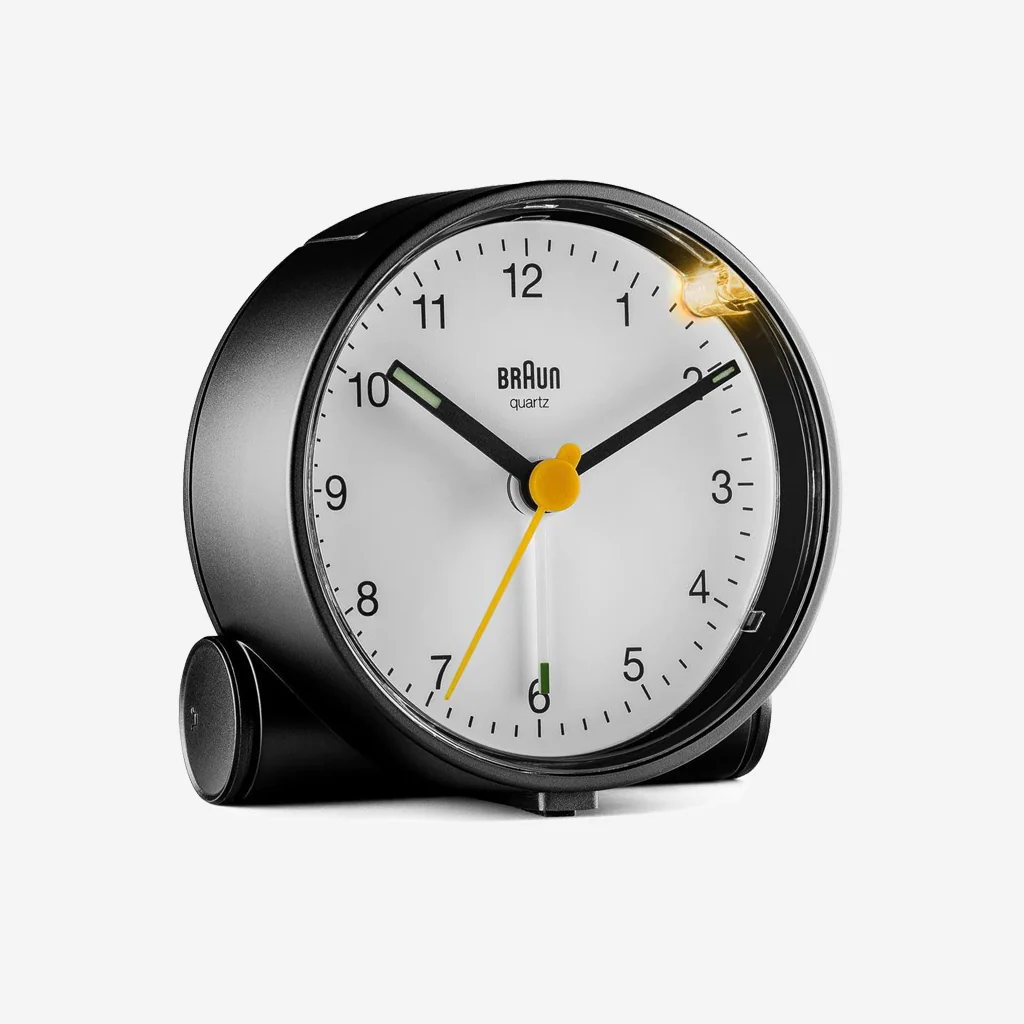 Braun BC01BW Classic Analogue Alarm Clock Black White - Image 5