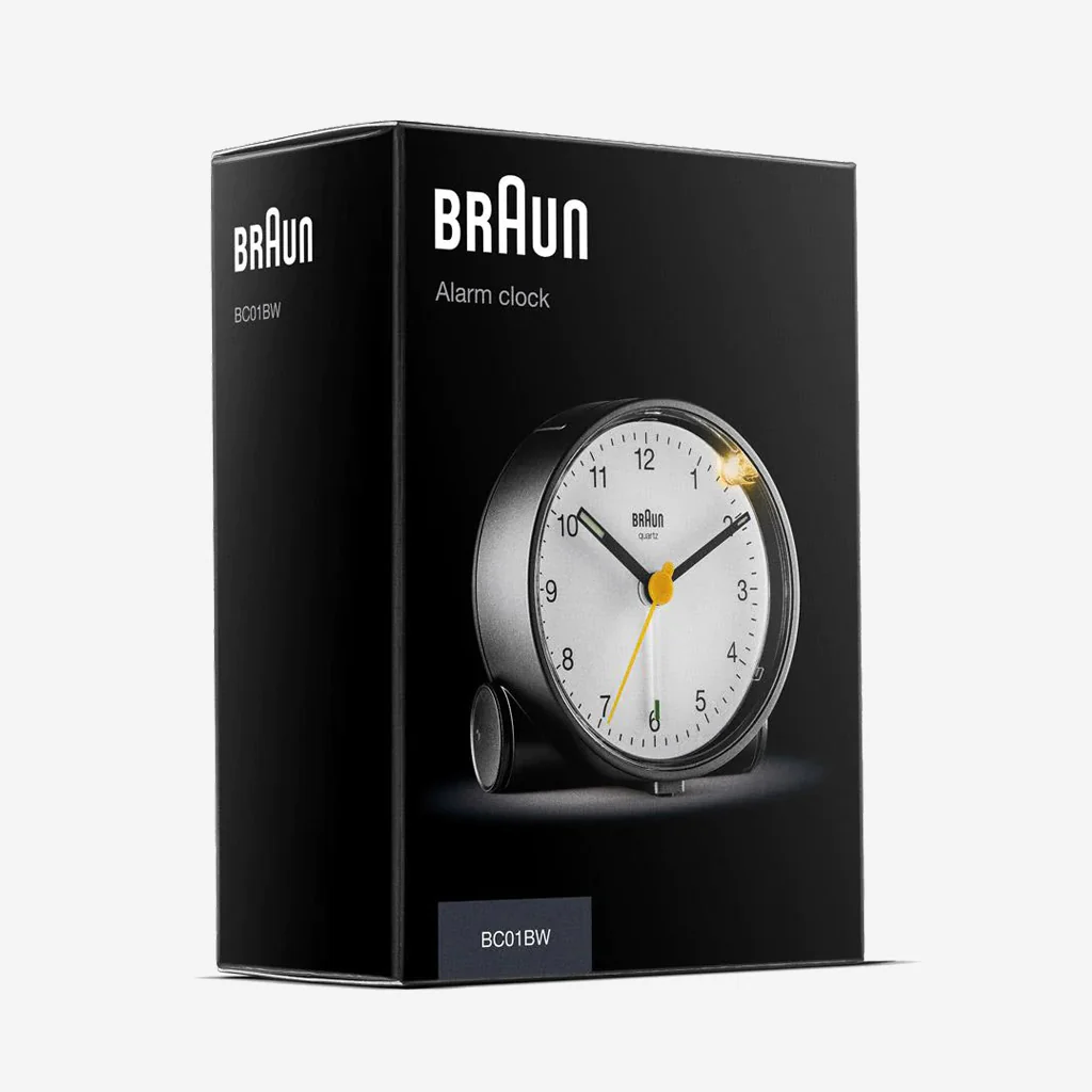 Braun BC01BW Classic Analogue Alarm Clock Black White - Image 6
